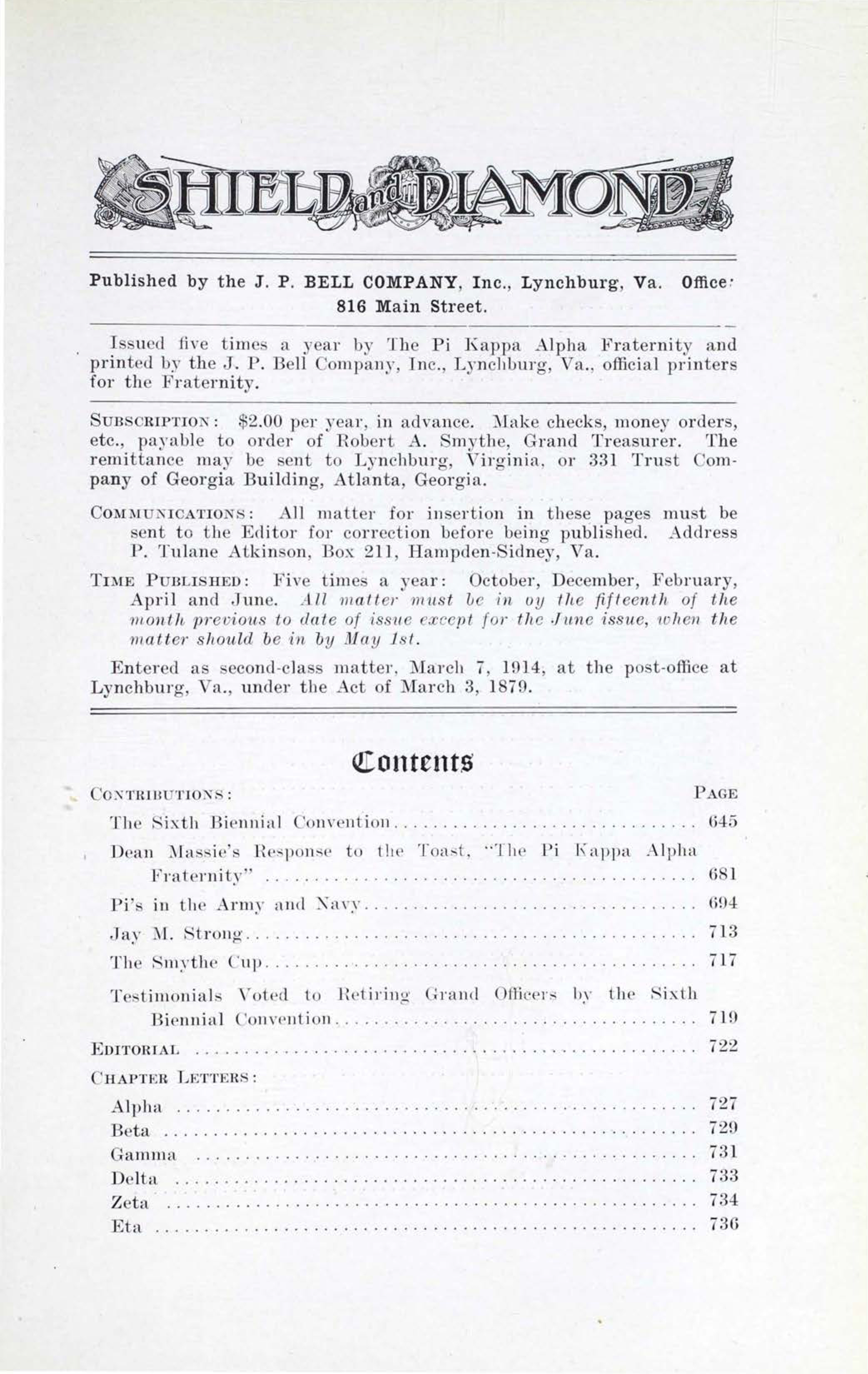 Shield and Diamond, Vol. 26, No. 5, June 1917